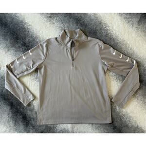 Nike Gray Fitted Ribbed Polo Sweatshirt